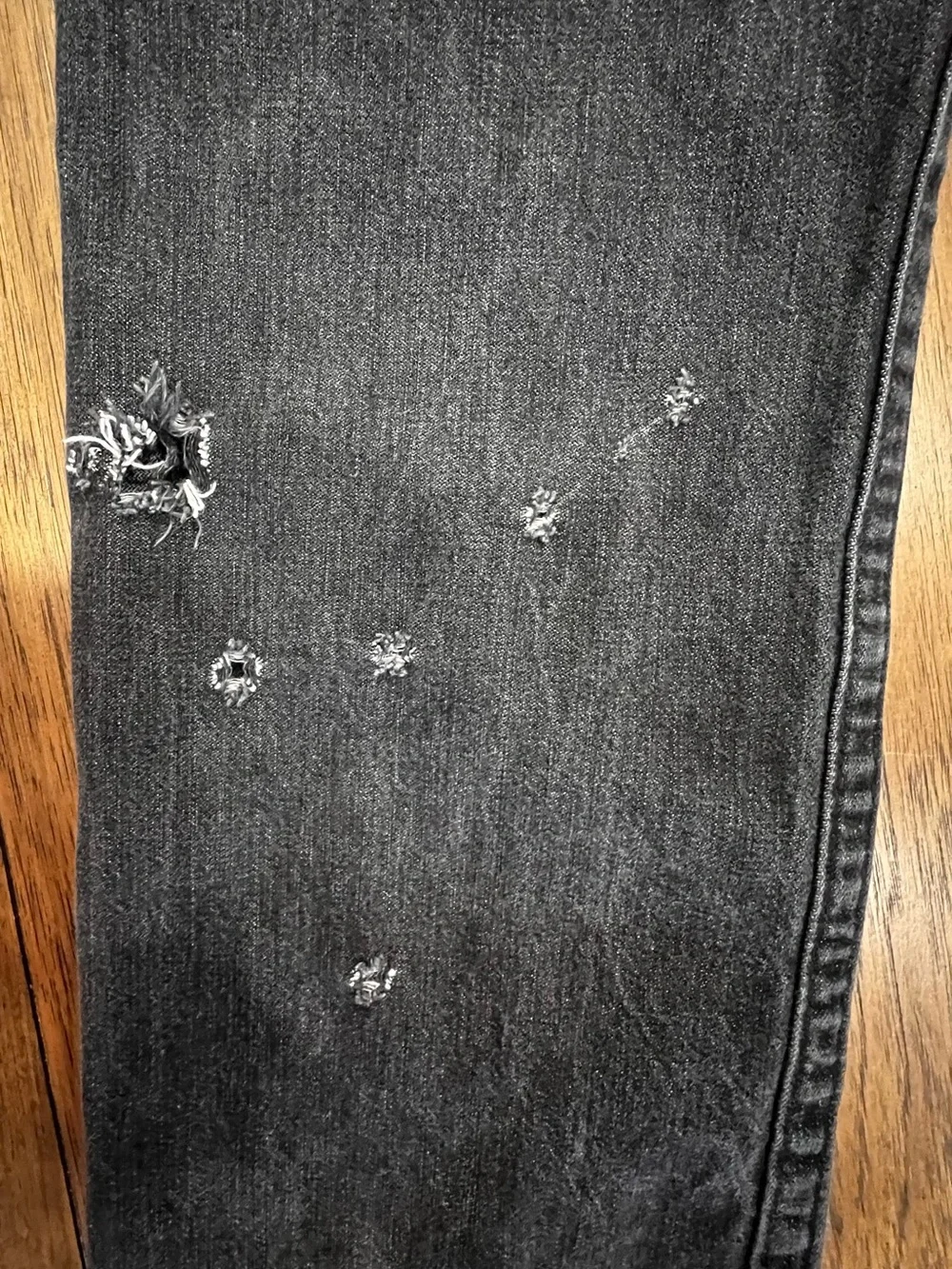 True Religion Men's Black Washed Straight Jeans